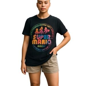 Nintendo Breaking Bricks Since 1985 Classic Gamer Rainbow Super‎ Mario Youth XL